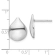 Sterling Silver Rhodium-plated Polished Teardrop Post Earrings