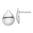 Sterling Silver Rhodium-plated Polished Teardrop Post Earrings