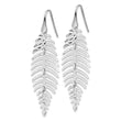 Sterling Silver Rhodium Plated Moveable Leaf Dangle Earrings