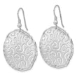 Sterling Silver Rhodium Plated Polished and Brushed Earrings