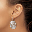 Sterling Silver Rhodium Plated Polished and Brushed Earrings