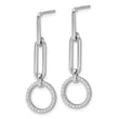 Sterling Silver Rhodium-plated CZ Dangle Post Earrings