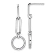 Sterling Silver Rhodium-plated CZ Dangle Post Earrings