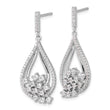 Sterling Silver Rhodium-plated Fancy CZ Dangle Earrings