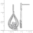 Sterling Silver Rhodium-plated Fancy CZ Dangle Earrings