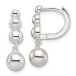 Sterling Silver E-Coating Beaded Dangle Earrings