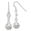 Sterling Silver Polished CZ Knot Dangle Shepherd Hook Earrings