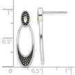 Sterling Silver Polished and Antiqued Oval Post Earrings