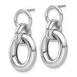 Sterling Silver Rhodium-plated Hollow Link Post Dangle Earrings