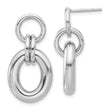 Sterling Silver Rhodium-plated Hollow Link Post Dangle Earrings