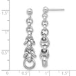 Sterling Silver Rhodium-plated Link Dangle Post Earrings