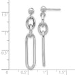 Sterling Silver Rhodium-plated Paperclip Dangle Post Earrings