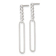 Sterling Silver E-coated CZ Post Dangle Earrings