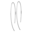 Sterling Silver Rhodium-plated Brushed and Lasered Threader Earrings