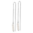 Sterling Silver Rhodium-plated Freshwater Cultured Pearl Threader Earrings