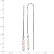 Sterling Silver Rhodium-plated Freshwater Cultured Pearl Threader Earrings