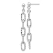 Sterling Silver RH-plated Polish & Textured Chain Post Dangle Earrings