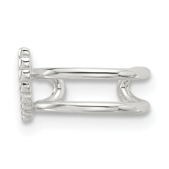 Sterling Silver E-coated Polished & Textured Wing Single Cuff Earring