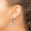 Sterling Silver Rhod-plated Polished Fancy CZ Cluster Dangle Earrings