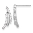 Sterling Silver Rhodium-plated Polished Fancy CZ Drop Post Earrings