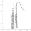 Sterling Silver Rhod-plated Polished Multi Chain & CZ Dangle Earrings