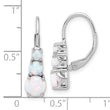 Sterling Silver Rhodium-plated Polished Created Opal Leverback Earrings