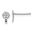 Sterling Silver Rhod-plated Polished & Textured Celtic Cross Post Earrings