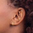 Sterling Silver Gold-tone Polished CZ Cross Post Earrings