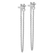 Sterling Silver Polished Cross with Chain Front & Back Post Earrings
