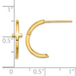 Sterling Silver Gold-tone Polished Cross Post J-Hoop Earrings