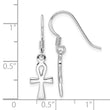 Sterling Silver RH-plated Polished Egyptian Cross Ankh Dangle Earrings