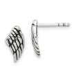 Sterling Silver Antiqued Wing Post Earrings