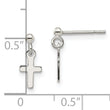 Sterling Silver Polished Latin Cross Post Dangle Earrings
