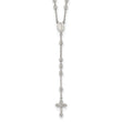Sterling Silver Rhodium-plated Beaded Rosary Necklace