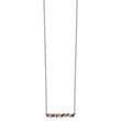 Prizma Sterling Silver Rhodium-plated 16 inch Colorful CZ Bar Necklace with 2 inch Extender