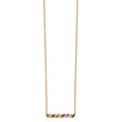 Prizma Sterling Silver Gold-tone 14K Flash Gold-plated 16 inch Colorful CZ Bar Necklace with 2 inch Extender