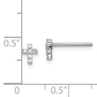 Sterling Silver Rhodium-plated Madi K CZ Children's Cross Post Earrings
