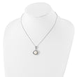 Sterling Silver Rhodium-plated 10-12mm FWC Pearl CZ Necklace/Earring Set