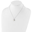 Sterling Silver Rhodium-plated 8-10mm FWC Pearl CZ Earring/Necklace Set