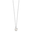 Sterling Silver Rhodium-plated 8-10mm FWC Pearl CZ Earring/Necklace Set