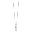 Sterling Silver Rhodium-plated 10-11mm FWC Pearl Earring/Necklace Set