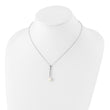 Sterling Silver Rhodium-plated 8-9mm FWC Pearl CZ Earring/Necklace Set