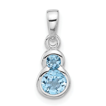 Sterling Silver Rhodium-plated Polished Swiss Blue Topaz Pendant