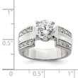 Sterling Silver Rhodium-plated CZ Ring