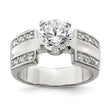 Sterling Silver Rhodium-plated CZ Ring