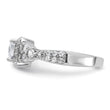 Sterling Silver Rhodium-plated Square CZ Ring