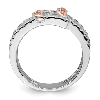 Sterling Silver & Pink Vermeil Polished CZ Ring