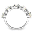 Sterling Silver Rhodium-plated Lab Created Opal and CZ Ring