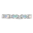 Sterling Silver Rhodium-plated Lab Created Opal and CZ Ring