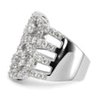 Sterling Silver Polished Floral CZ Ring